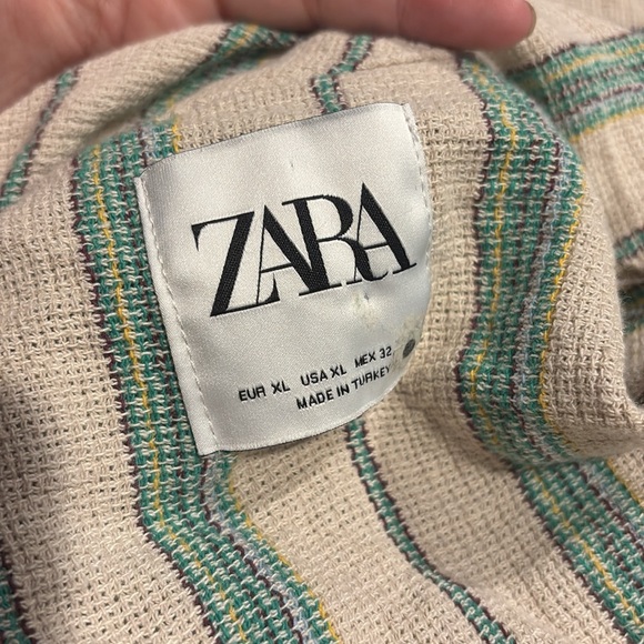 Zara the beth kimono boho slouchy earthy 100% cotton belted flare sleeve blazer - Picture 6 of 7